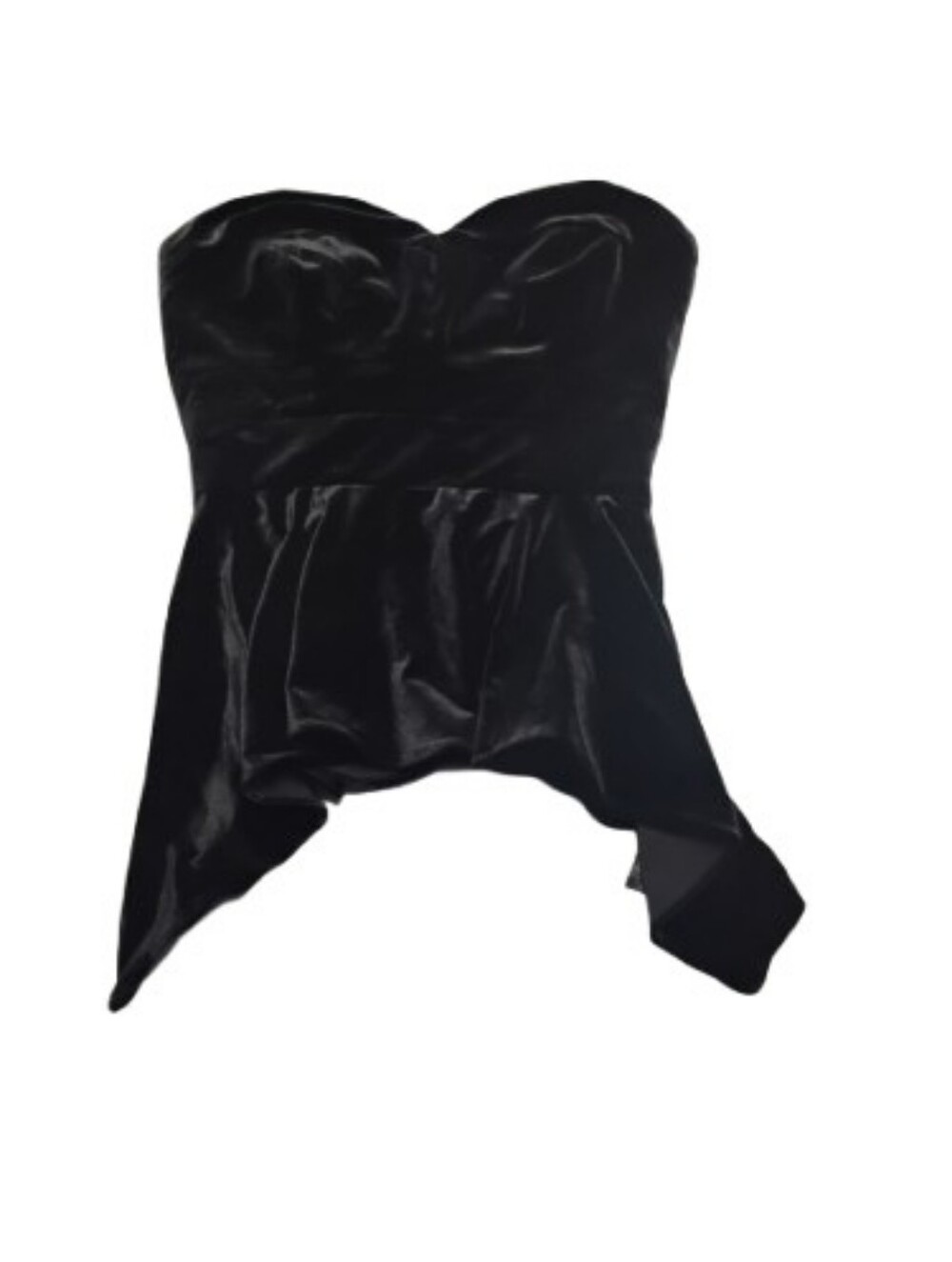 Guess Velvet Sweetheart Neckline Pinup Retro Draped Strapless Top Sz S